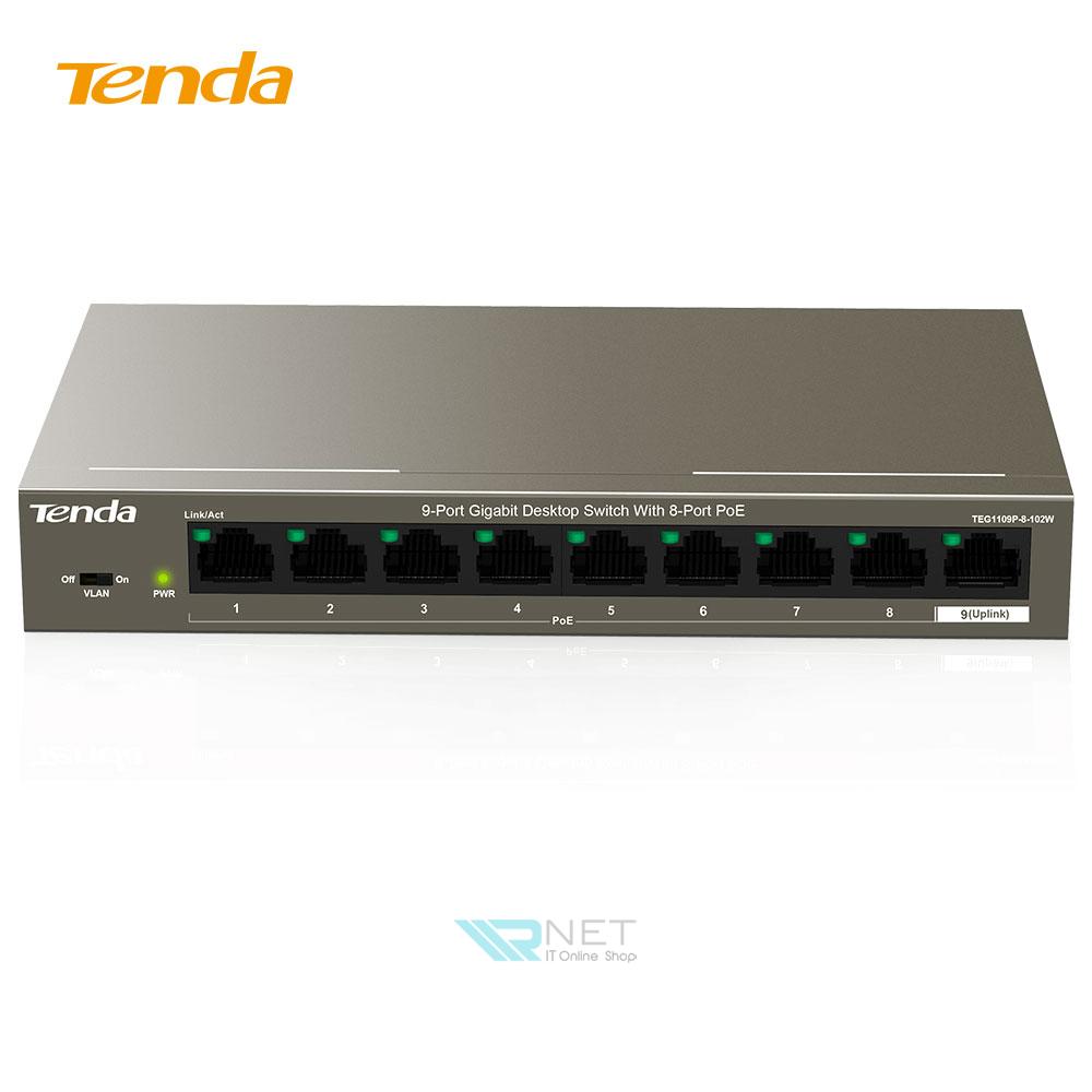 سوئیچ شبکه 9 پورت POE تندا مدل TENDA TEG1109P-8-102W