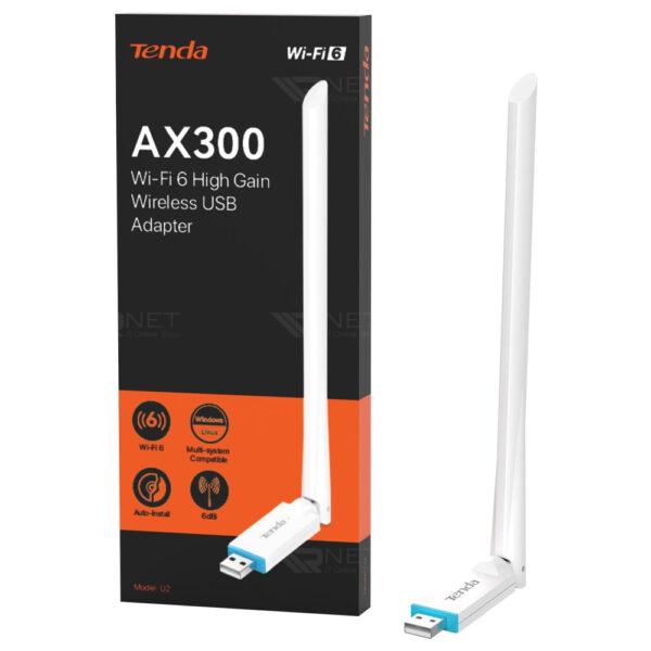 کارت شبکه بی سیم AX300 Wi-Fi-6 تندا U2  v5.0